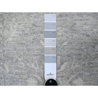 2'5"X17'10" Harbor Gray Natural Dyes Fine Peshawar Xl Runner Oriental Rug