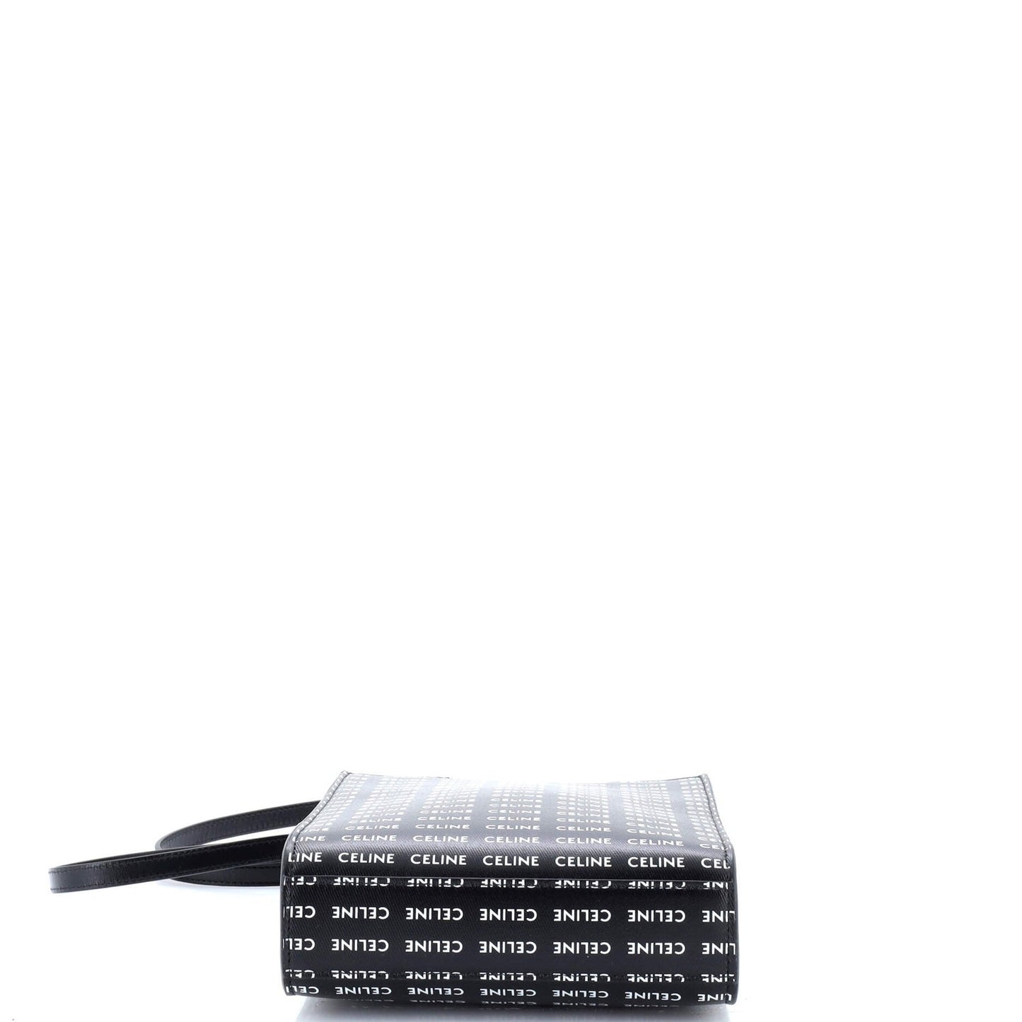 Celine Vertical Cabas Tote All Over Logo Print Leather Mini