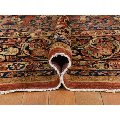 11'10"X15'6" Orange Antique Saroogh 100% Wool Hand Knotted Oriental Rug