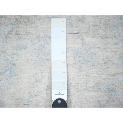 3'1"X5' Night White Wool Hand Knotted White Wash Peshawar Oriental Rug