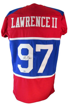 Dexter Lawrence II Signed/Auto Red Custom Jersey NY Giants Beckett 203388