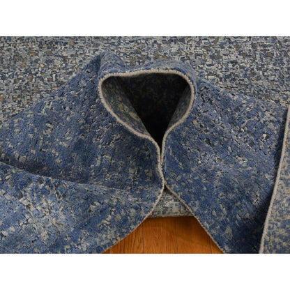 9'X12' Pure Silk And Wool Dissipating Design Hand Knotted Rug