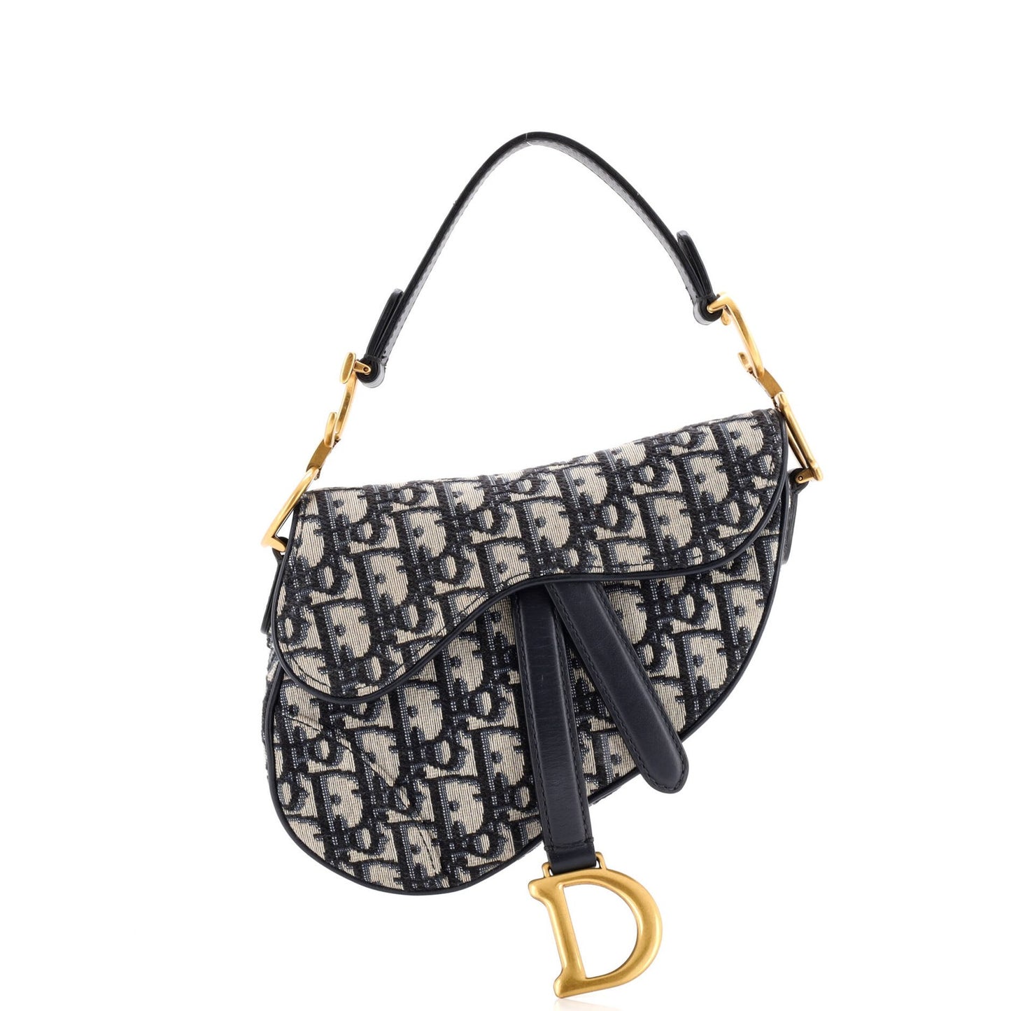 Christian Dior Mini Oblique Canvas Saddle Handbag