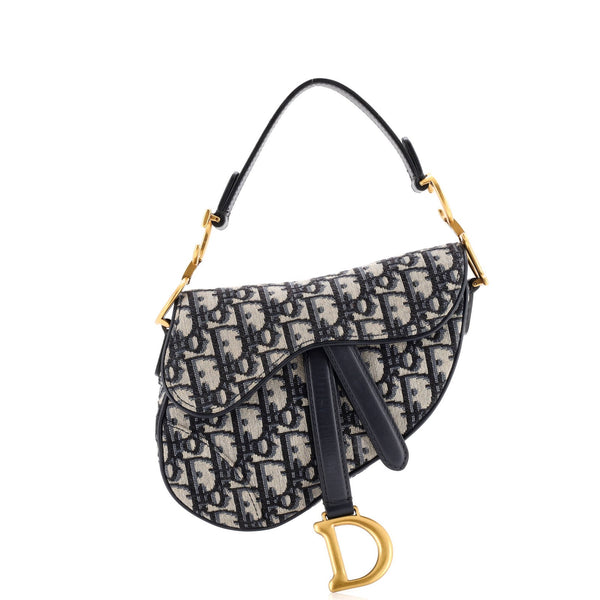 Christian Dior Mini Oblique Canvas Saddle Handbag