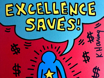 Keith Haring Lithograph Certified Coa Signed In Pen Numbered In Pencil