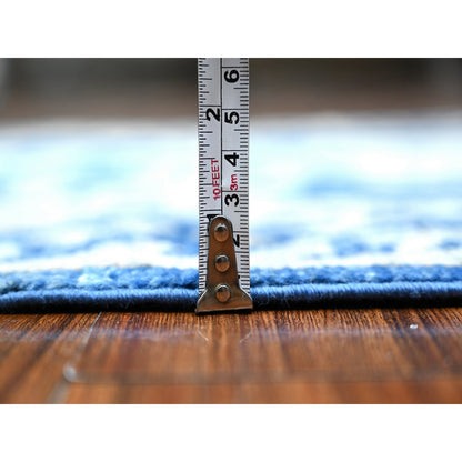 2'10"X11'9" Imperial Blue Afghan Angora Oushak Runner Oriental Rug