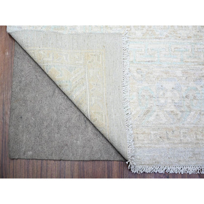8'X9'10" Chrome Gray Khotan Pomegranate Wool Hand Knotted Oriental Rug