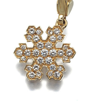 Bvlgari Pendant Snowflake Diamond Charm 18K 750 Yellow Gold