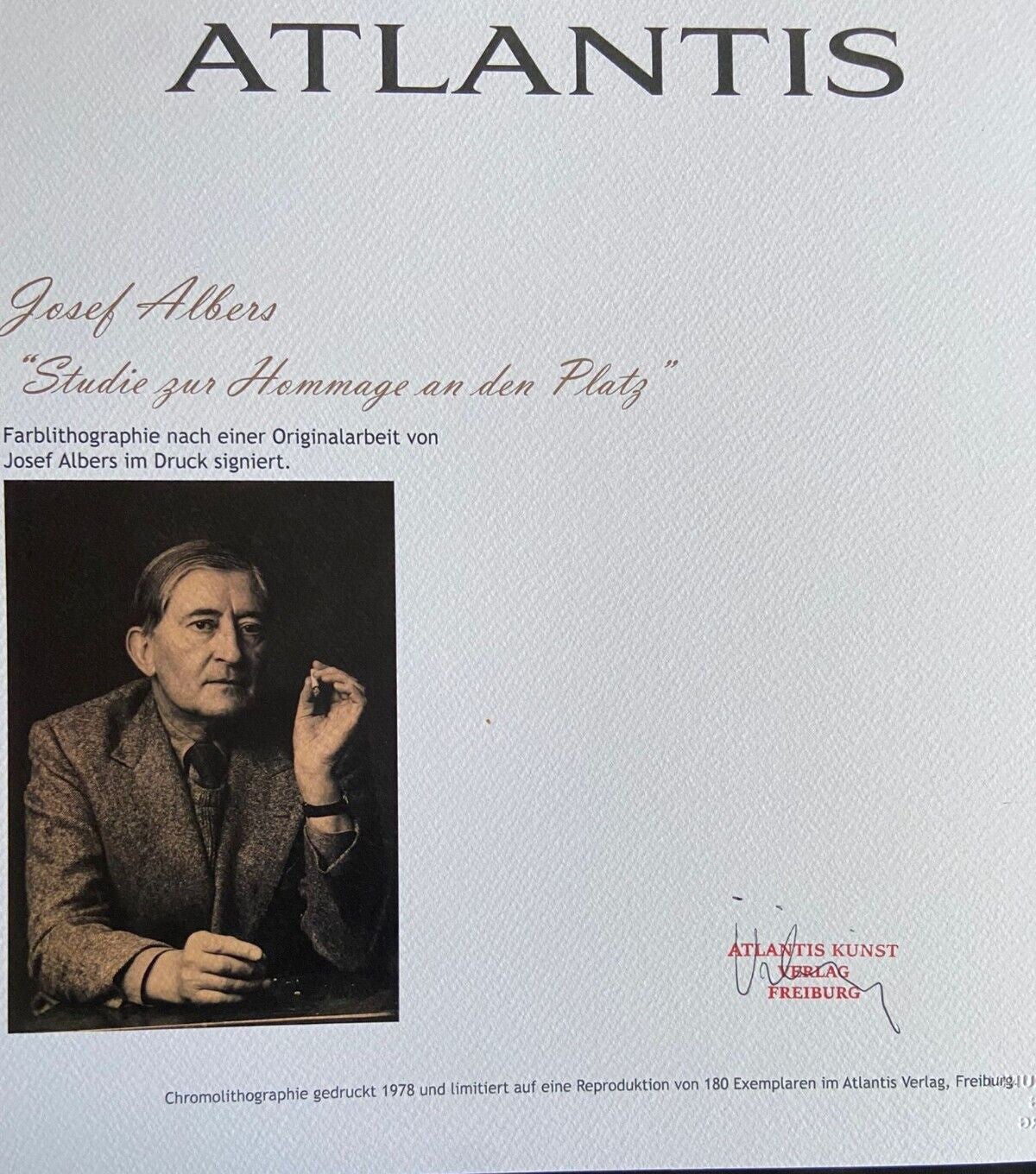 Josef Albers Lithograph Coa Numbered Signed Op (Piet-Mondrian)