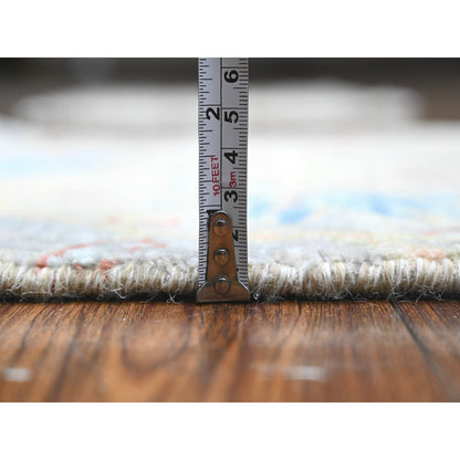 2'X3'1" Gray Birds Of Paradise Peshawar Hand Knotted Oriental Mat Rug