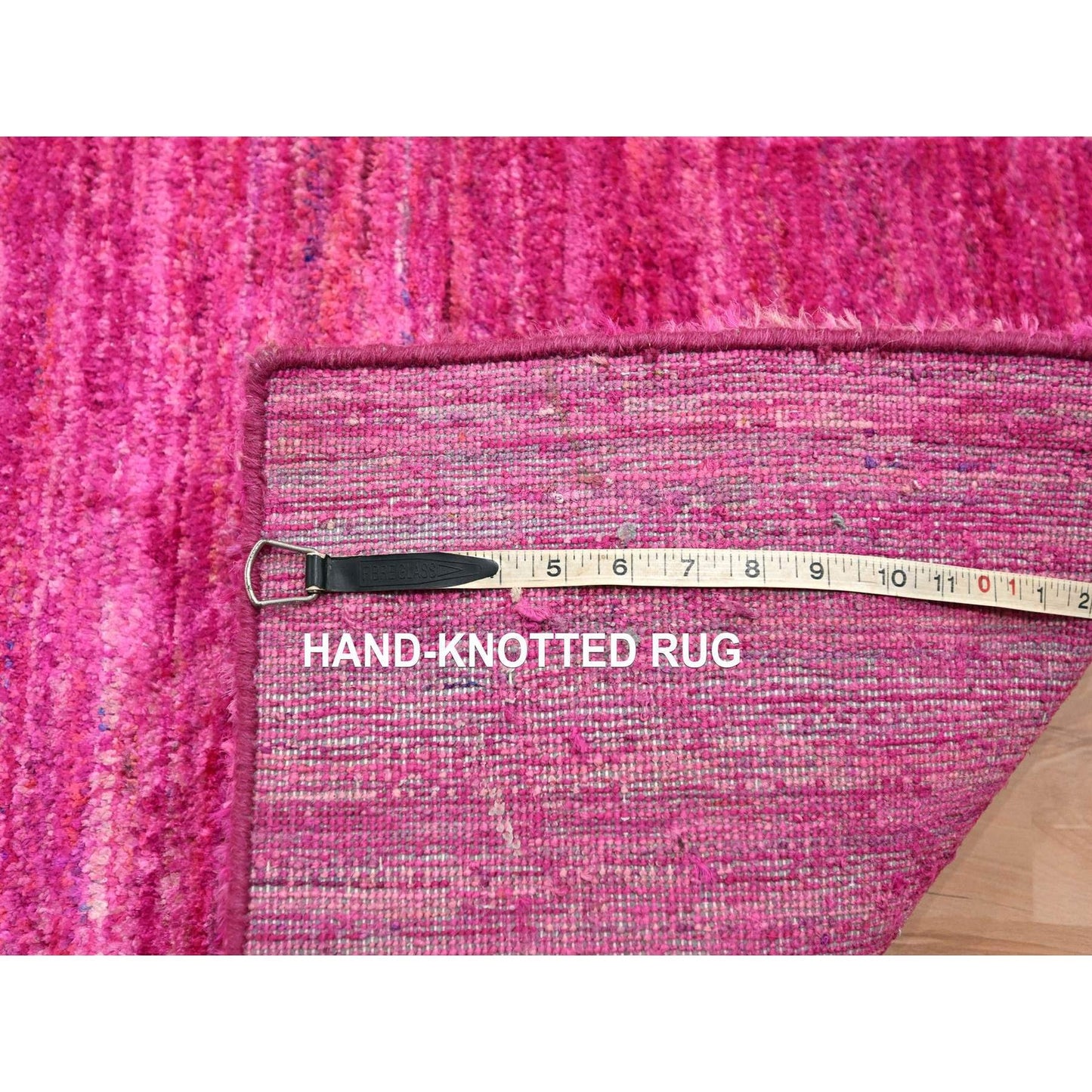 2'X3' Hot Pink Plain Solid Design Pure Sari Silk Hand Knotted Mat Rug