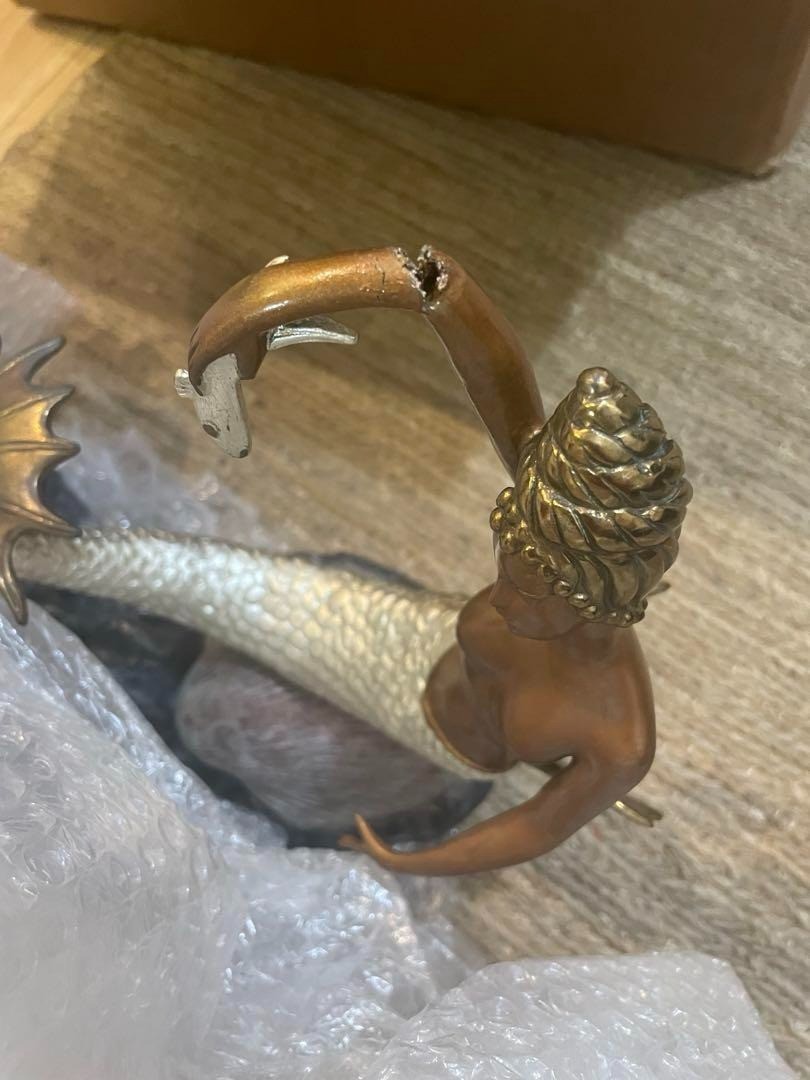 Bronze Art Sculpture 1988 Limited Edition Marmaid Erte Sculpture Deco