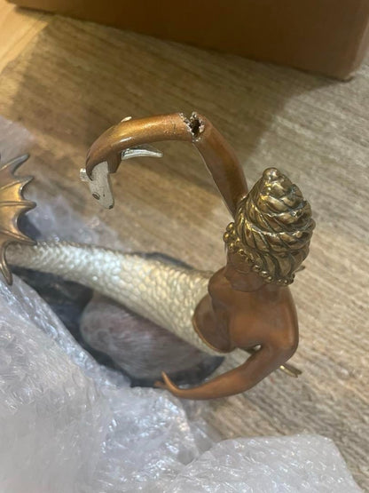 Bronze Art Sculpture 1988 Limited Edition Marmaid Erte Sculpture Deco