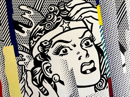 Roy Lichtenstein 'Wonder Woman' Lithograph Signed Numbered Coa