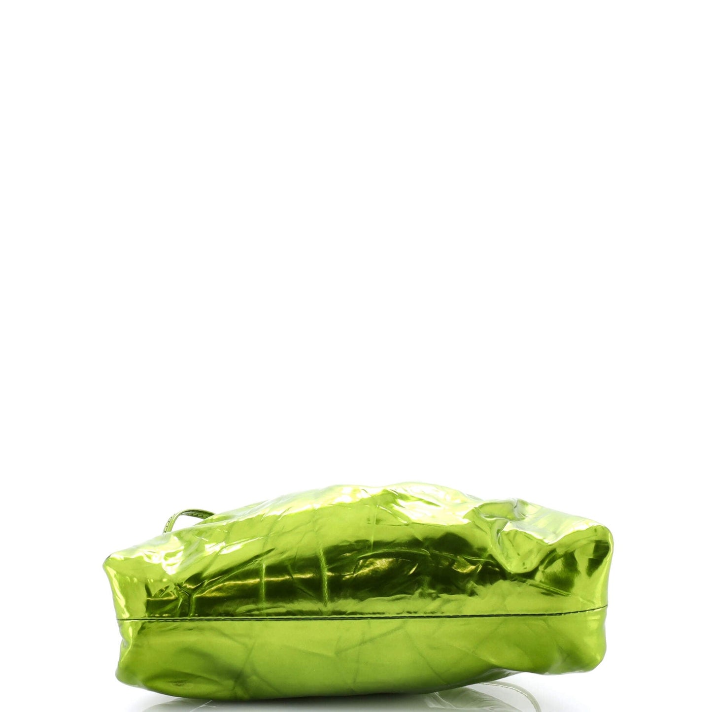 Bottega Veneta The Pouch Crinkled Metallic Leather Mini