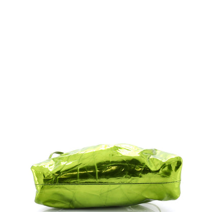 Bottega Veneta The Pouch Crinkled Metallic Leather Mini