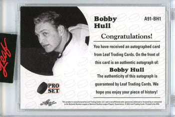 Bobby Hull Autographed 2021 Leaf Pro Set Encased