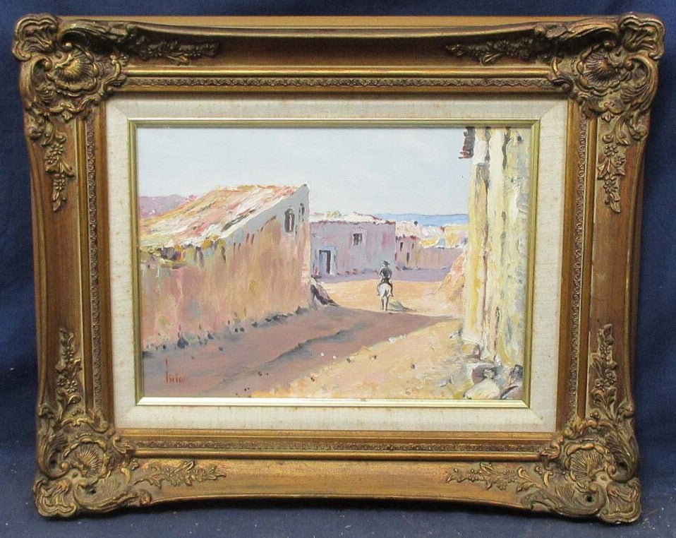 Manuel De Iigo Pueblo Castellano Original Oil Painting Spain Landscape Signed