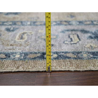 9'3"X12'3" Toasty Gray Bookshaish Design Hand Knotted Wool Oriental Rug