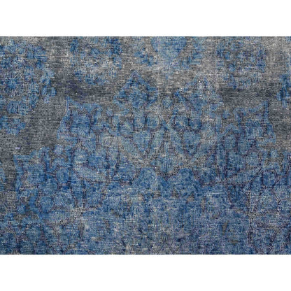 9'7"X13'1" Bayern Blue Overdyed Vintage Zoroastrian Karman Oriental Rug