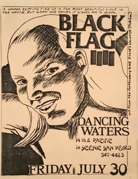 Black Flag Vintage Poster - Dancing Waters By Raymond Pettibon