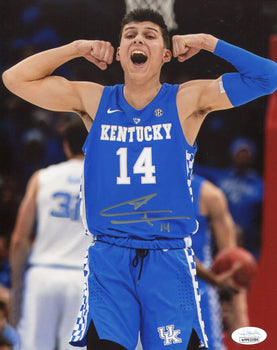 Tyler Herro Autographed Flexing Kentucky 8X10 Photo (Jsa)
