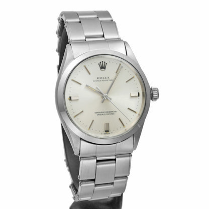 Rolex Oyster Perpetual 1002 Silver Case Size 34Mm34Mm Men'S Used Watch #24174