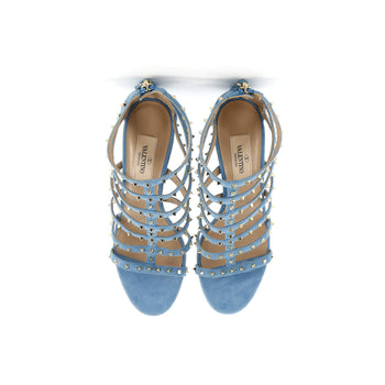 Valentino Garavani Women'S Lovestud Caged Heeled Sandals Suede