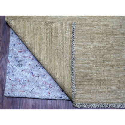 9'X12'1" Beaver Brown Solid Design Mixed Wool Hand Woven Flat Weave Rug