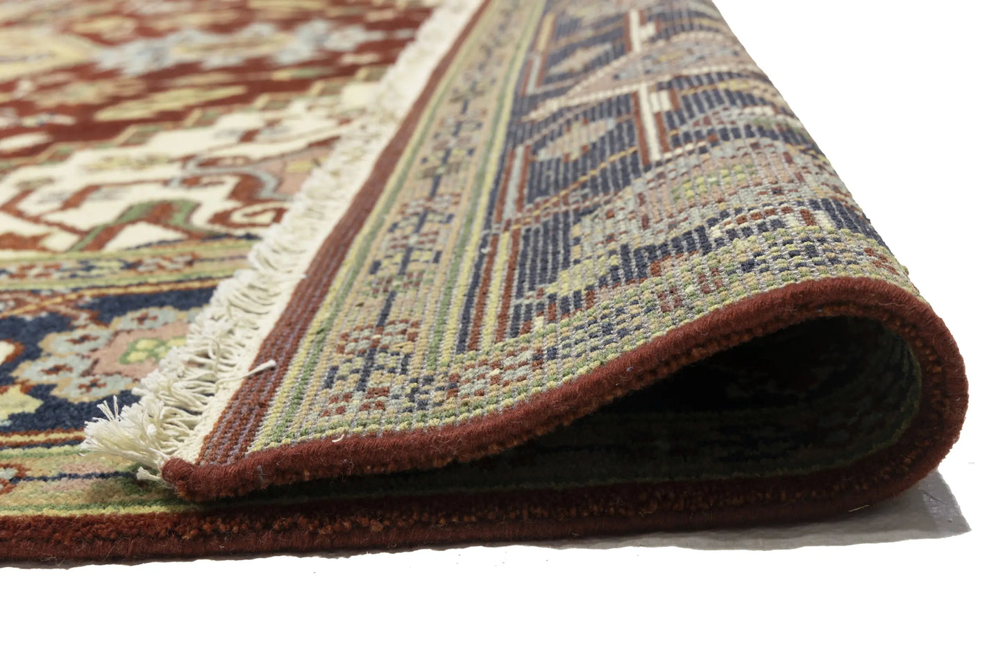 Farmho Rusty Red Geometric Heriz Serapi Oriental