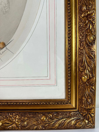 Louis Icart - Spilled Apple - Original Etching Singed Framed