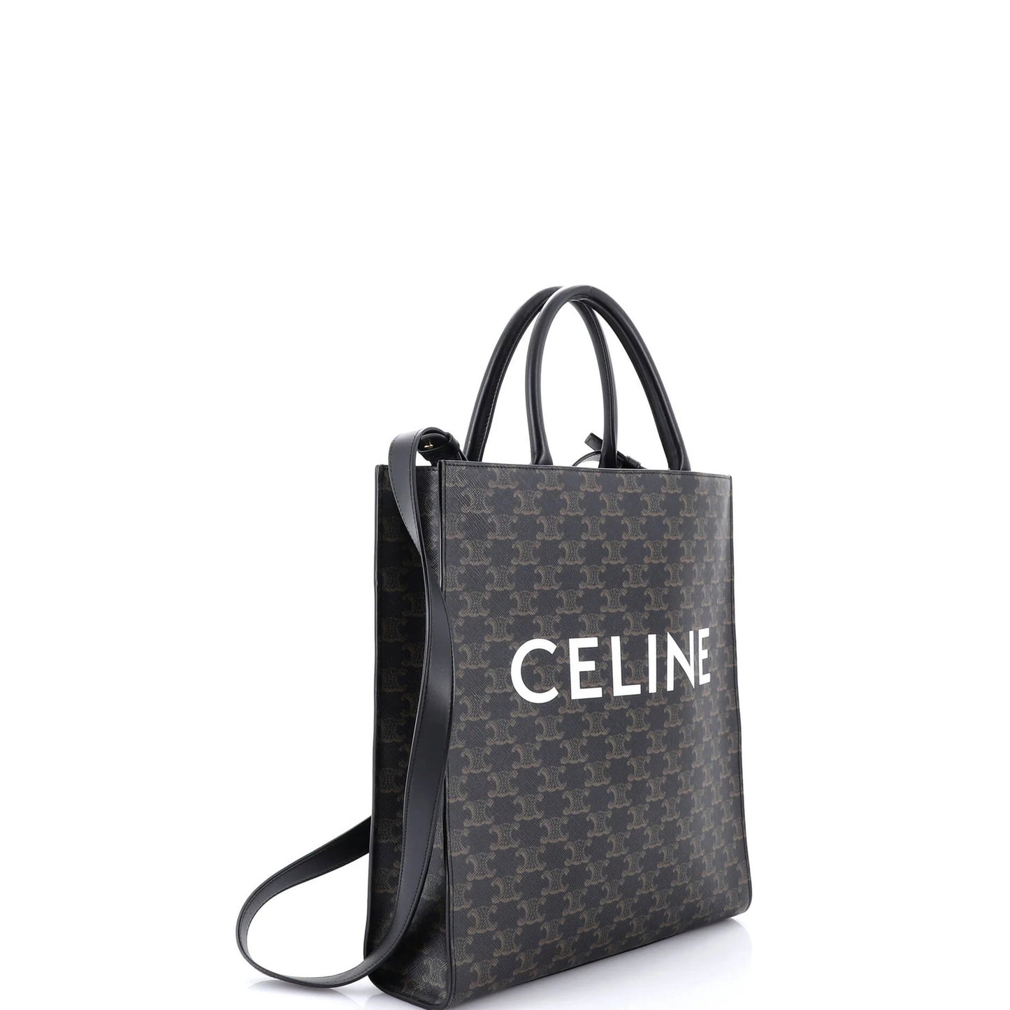 Celine Vertical Cabas Tote Triomphe Coated Canvas Medium