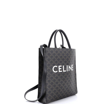 Celine Vertical Cabas Tote Triomphe Coated Canvas Medium