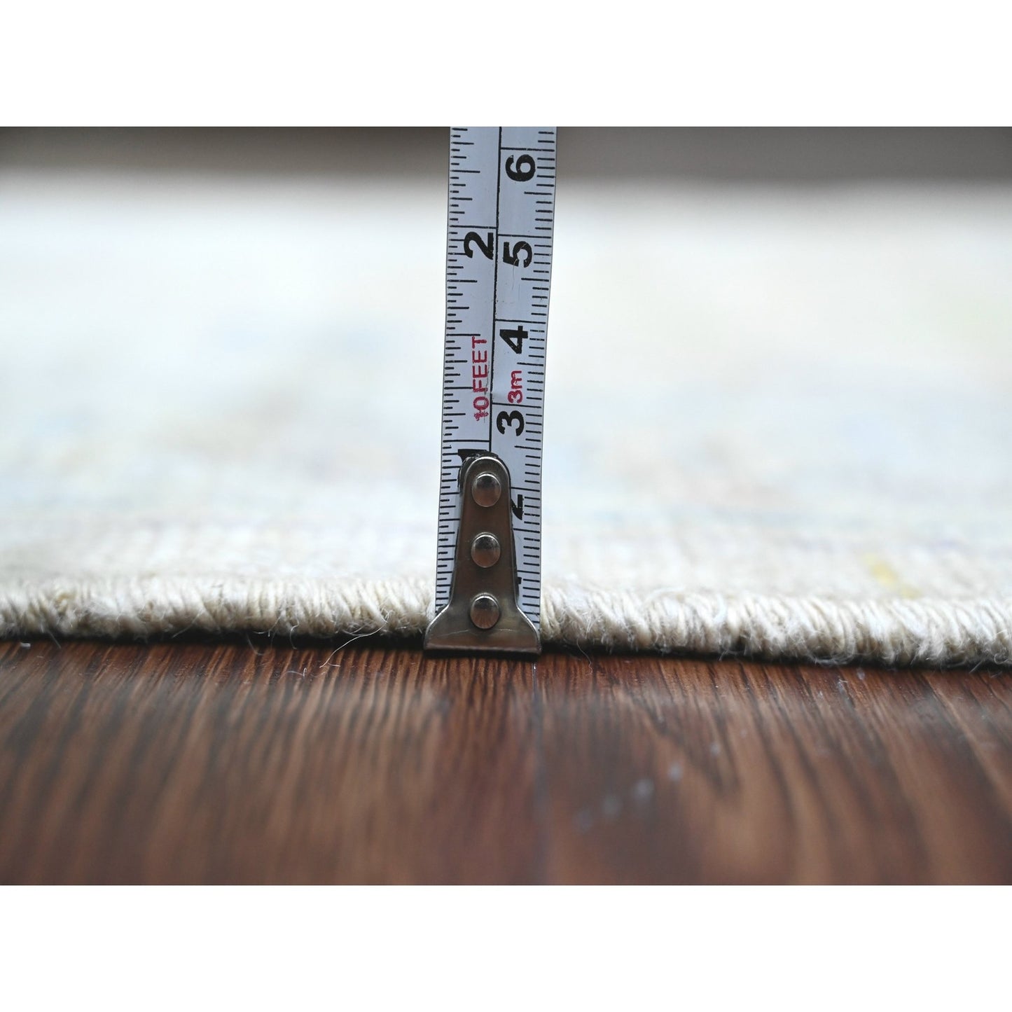 2'8"X5'7" Gray Angora Oushak Leaf Design All Wool Hand Knotted Runner Rug