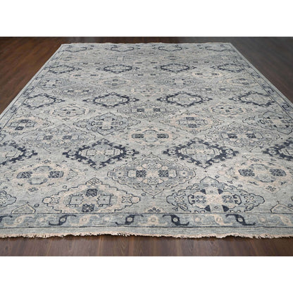 13'9"X17'9" Gray Wool Hand Knotted Anatolian Design Oversized Rug