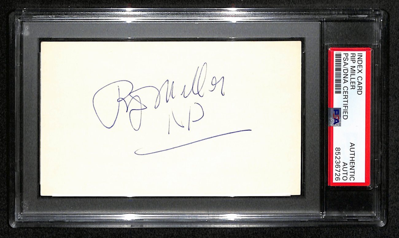 Rip Miller Cfb Hof Signed/Auto 3X5 Index Card