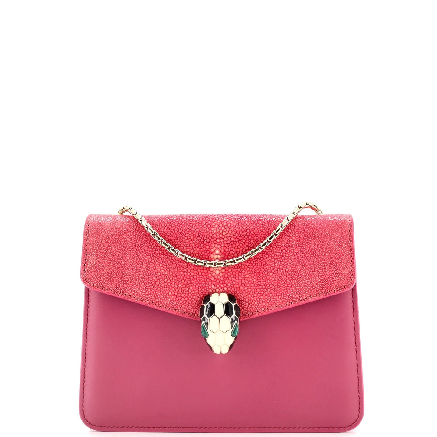 Bvlgari Serpenti Forever Square Shoulder Bag Leather And Stingray Small