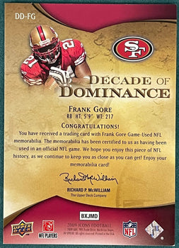 Frank Gore 2009 Upper Deck Icons Jersey Card 1/199