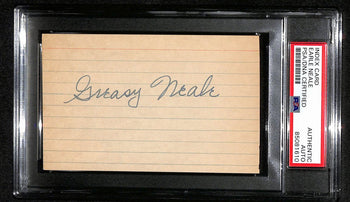 Earle Greasy Neale Hof Signed 3X5 Index Card