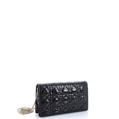 Christian Dior Lady Dior Clutch On Chain Cannage Quilt Patent