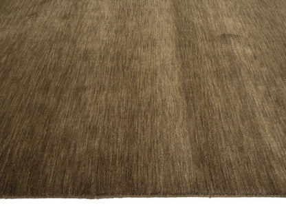 Brown Solid Hand-Loomed 6X9 Gabbeh Wool Rug