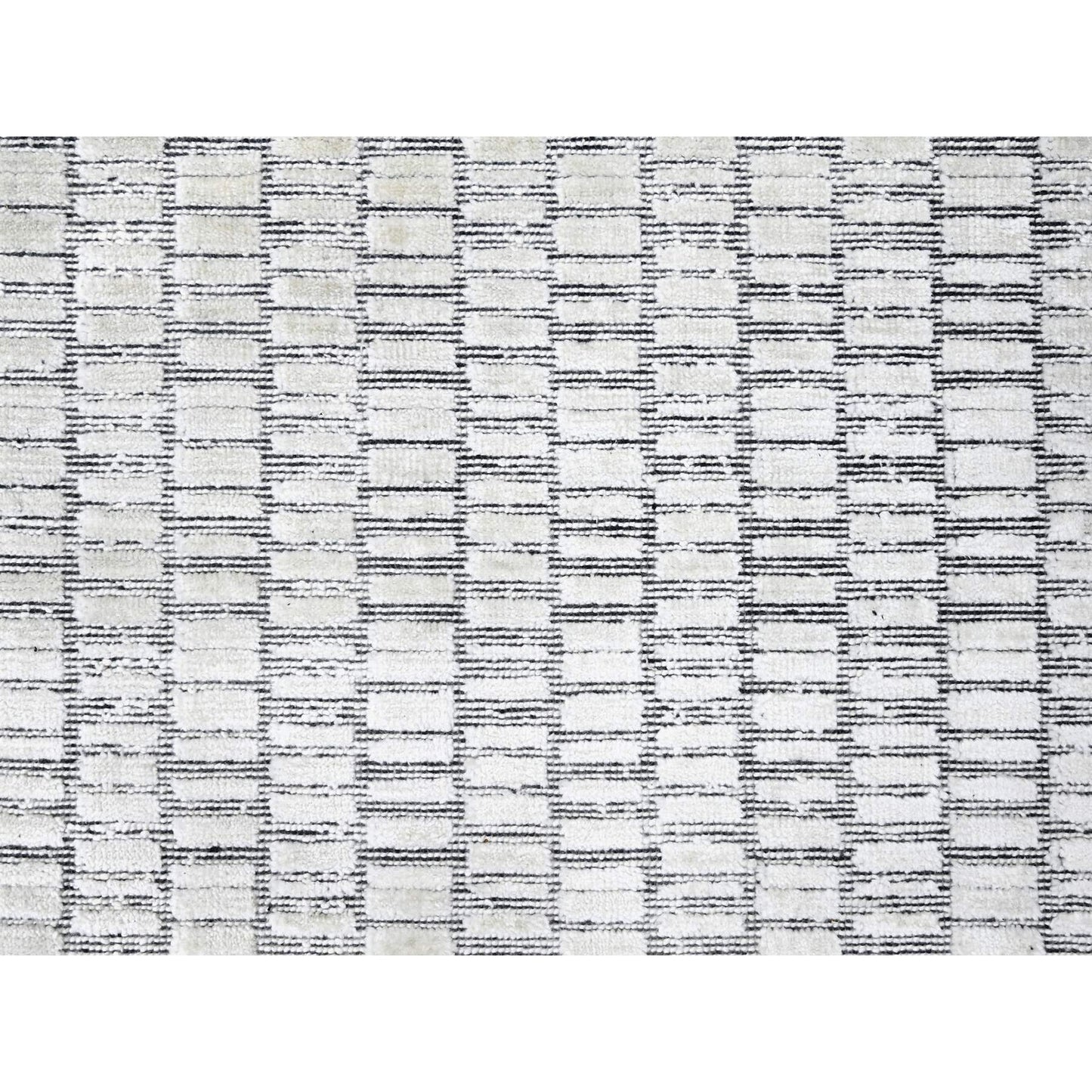 9'X12'1" Ivory Modern Roman Design Hand Loomed Oriental Rug