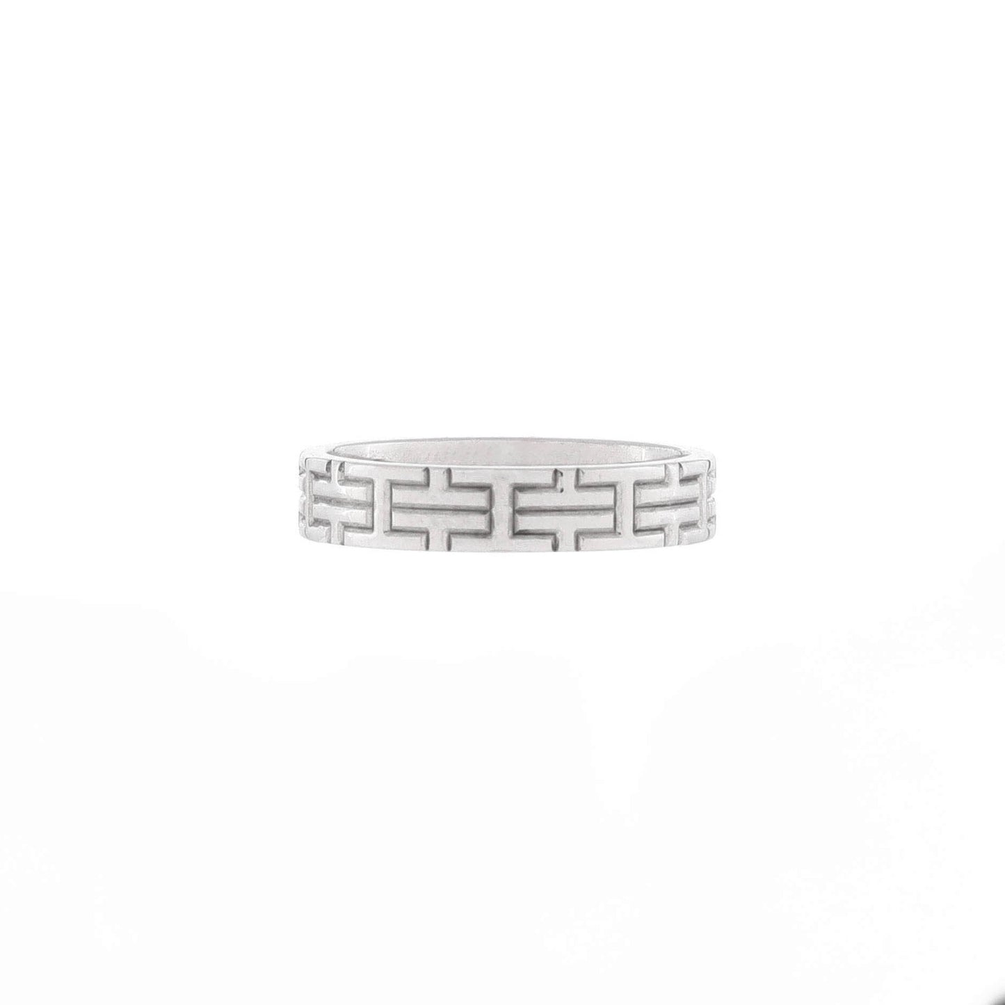 Hermes Kilim Ring 18K White Gold Small