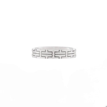 Hermes Kilim Ring 18K White Gold Small