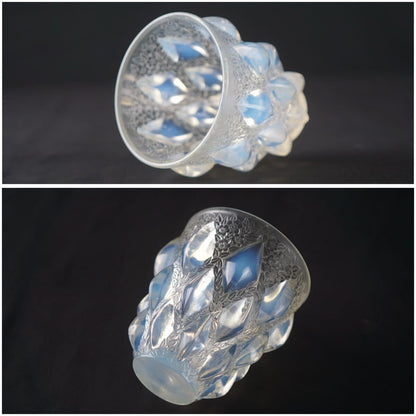 Rene Lalique Lampions Opalescent Glass Vase R. Lalique Signed W/ Box (1931)