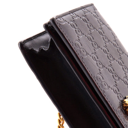Gucci Crystal Cat Wallet On Chain Guccissima Leather