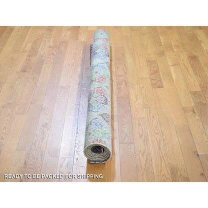 5'X6'10" Jewellery Design Sari Silk With Textured Wool Hand Knotted Rug