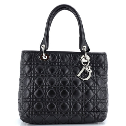 Christian Dior Lady Dior Soft Tote Cannage Quilt Lambskin Medium