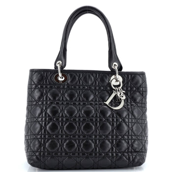 Christian Dior Lady Dior Soft Tote Cannage Quilt Lambskin Medium