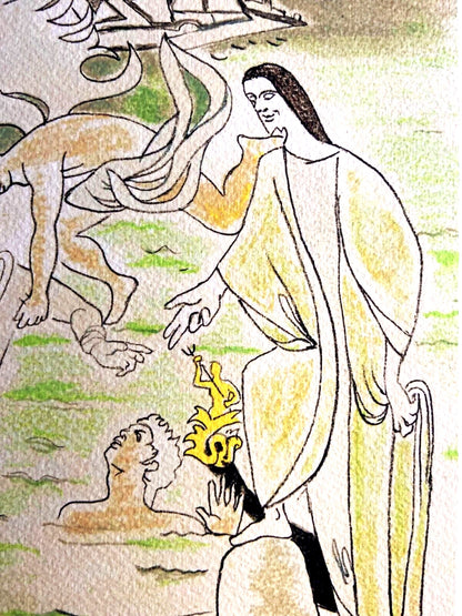 Jean Cocteau Lithograph Mourlot 1970 550 Ex. Coa Signed Numbered